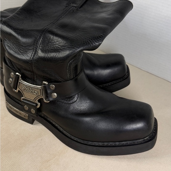 Harley-Davidson Boots Men's SZ US10 EU43 Harness Motorcycle Pull-On Black Heavy - Picture 3 of 14